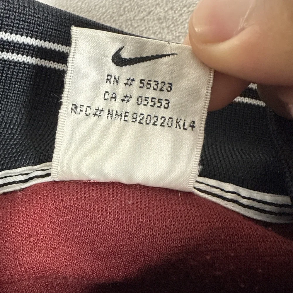 Vintage Y2k Nike Team Full Zip Embroidered Track Jacket Maroon Medium Tech